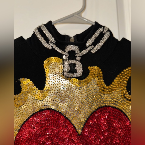 ~SUPER RARE~ DISCOUNT UNIVERSE Bleeding Heart Lover Multicolor Sequin Dress Sz.S - Picture 7 of 9